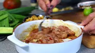 Kycklingwok med sjögräsnudlar