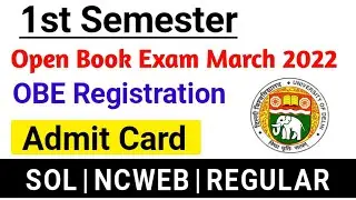 Du sol First Semester OBE Registration For Exam March 2022 | SOL first Semester Exam Admit Card 2022