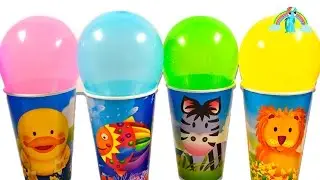 Learning Animals Name and Sound for Kids, Learn Colors with Ballons Show,Slime,Cars|Cheerful Rainbow