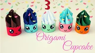 Origami box - paper cupcake | DIY Birthday Gift