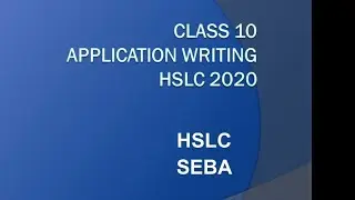 Application Writing hslc 2020 seba class 10#sebaclass10 #learnenglish #applicationwriting