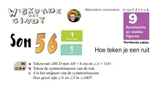 Klas 1 H9 HV1 som 56 V1 som 56 Ruit tekenen afmaken op vier manieren en hoeken uitrekenen