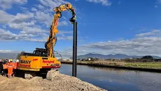 Pisa: La posa della prima palancola sul Canale dei Navicelli