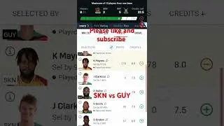 SKN VS GUY dream 11 prediction today match skn vs guy  dream 11 cpl match skn vs guy dream 11 today