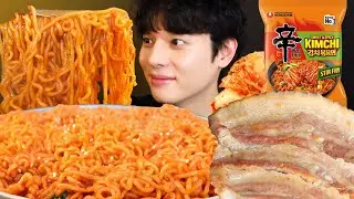 신라면 김치 볶음면! 삼겹살에 김치랑 같이 먹어 볼게요😁