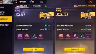 New Event || 6150 Diamonds in monthly top up🤭  Membership - FREE FIRE
