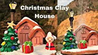 How I made Christmas 🎄🎁 Clay house at Home #diy #clay #christmas