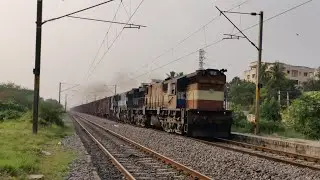 PUNE WDM-3D TWINS || #11225 & #11379 || BCNA FREIGHT || TOWARDS GNT FROM NLPD || INDIAN RAILWAYS ||
