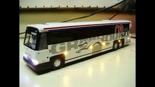 Custom 1:50 MCI Greyhound NEON coach with working lights