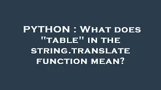 PYTHON : What does 
