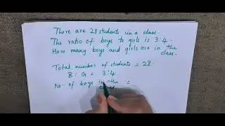 There are 28 students in a class. The ratio of boys to girls is 3:4 How many boys and girls are in