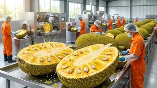How Jackfruit Juice & Chips Are Made:  Inside Modern Jackfruit Factory Process