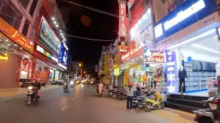 Relaxing Night Drive in a Vietnamese Minitropolis (HD)