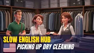 English Conversation for Beginners | Picking Up Dry Cleaning (Slow & Clear English)