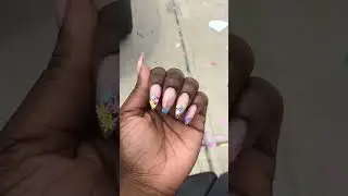 Stiletto Nails with Colorful Leaf Glitter#nails #nailart #stilettonails #leafnails