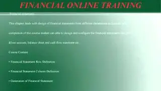 Microsoft Dynamics Ax Financial Online one to one training