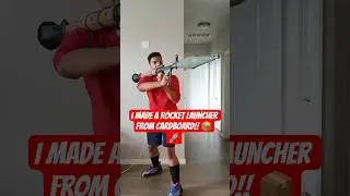 Watch me turn a cardboard box into a ROCKET LAUNCHER #cardboardgun #cardboardcrafts #transformation