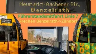 [4K] Führerstandsmitfahrt Linie 7 Frechen-Zündorf (Stadtbahn Köln)