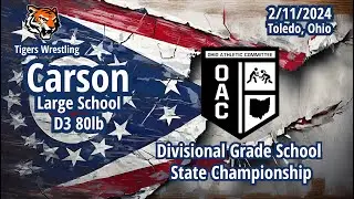Youth Wrestling | Carson | Ohio Divisional State (Large School) 2024 | D3 80lb Open