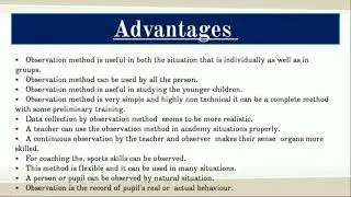 advantages of observation Evaluation Devices , B.Ed, M. Ed