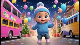 Party Bus New Year Trip Song | Fun Vehicles & New Year Nursery Rhyme for Kids | Baby Learning Song
