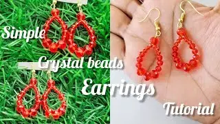 How to make  Earrings at home ||crystal bead earrings Tutorial ||#DIY #earrings 