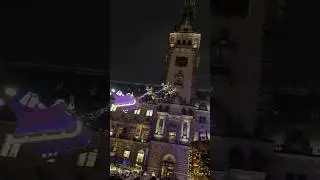 Santa flying at Hamburg Christmas market  #shorts