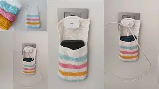 Easy Crochet Phone Charger Holder | Step-by-Step 👨&zwj;🏫📓Tutorials #trendyfashion 