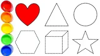 Learn the shapes and colors name |  color the shapes for kids 