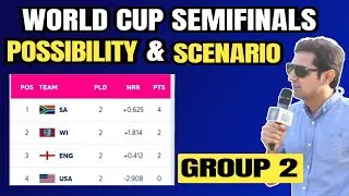 World Cup SEMIFINALS Qualification SCENARIO & Possibilities of Group 2 | SA WI ENG USA