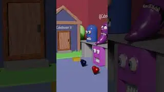 Pookie  monster in action  #3danimation #horrorshow #loops #cuboidmonster3d #cubemonster