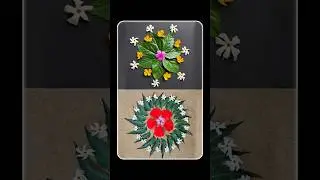Flower rangoli designs | Rangoli with flowers & leaves #shorts #diy #craft #rangoli #diwali