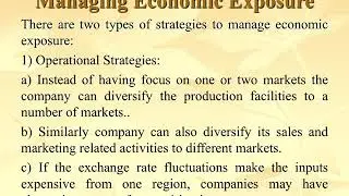 Managing Economic Exposure