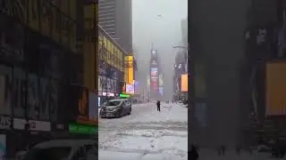 Snowfall in New York city.