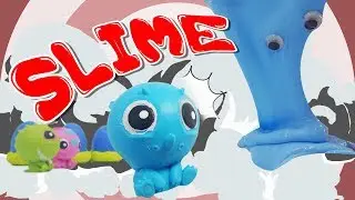 Let's make a slime with a cute dinosaur. | hatchems and train toys