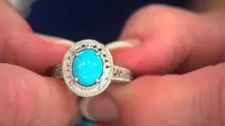 Sleeping Beauty Turquoise Diamond Cut Sterling Ring with Mary Beth Roe