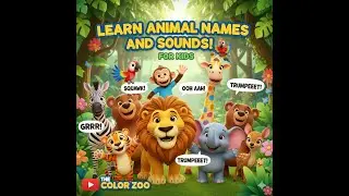 Learn Animal sounds 🦁🐵🐯||🌈 Animal Names and Sounds!🦁🐵🐯   ||The Color Zoo