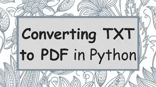 Converting TXT to PDF in Python