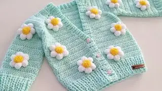 CROP HIRKA MODELİ/PAPATYALI HIRKA MODELİ/TIĞ İŞİ CROP HIRKA/CROP HIRKA NASIL YAPILIR/V YAKA HIRKA