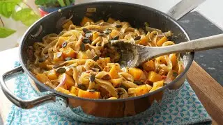 Herbstliche One Pot Pasta mit Kürbis (Rezept) || Autumnal One Pot Pasta with Pumpkin || [ENG SUBS]