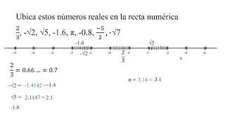Representación de los números reales en la recta numérica