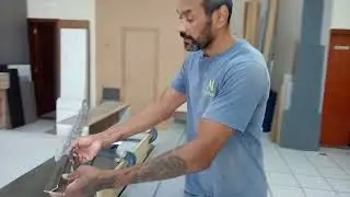 Dica de puxador 45% graus) preparação para ser fixar com cola.#makita