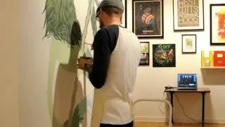 Dan Christofferson painting mural at WMC Fest 2011