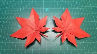 How to make paper maple leaves//종이 접기 단풍잎//摺紙楓葉//折纸枫叶
