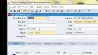 Creating and Receipting a Purchase Order
