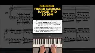 Hanon No. 10 &ndash; Piano Finger Exercise | 50 BPM | Practice With Me