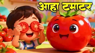 आहा टमाटर - Aaha Tamatar Bade Mazedar | Hindi Nursery Rhymes And Kids Song |  #cartoon