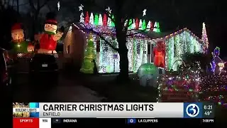 Carrier Christmas Lights collecting food donations