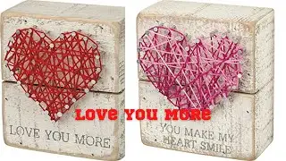 Primitives by Kathy 34248 Rustic White String Art Box Sign, 3.5