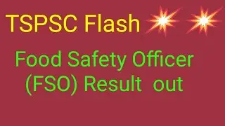 FSO Result Out || Tspsc  FSO Result || Tspsc Food Safety Officer results || Success Path